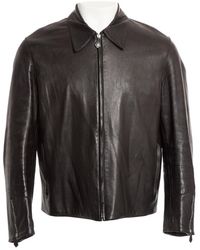 Hermès Vest.Blousons en Cuir Noir