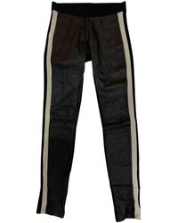 Sandro Leder Leggings - Schwarz