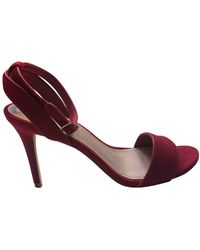 Sandro Spring Summer 2018 Red Suede Sandals