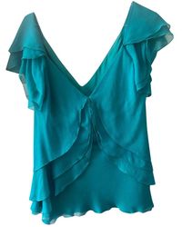 Diane von Furstenberg Seide Spaghettiträgertop - Blau