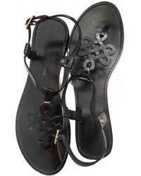 Diane von Furstenberg Leder Flip-flops - Schwarz