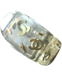 Chanel Anillo CC de Cerámica - Metálico