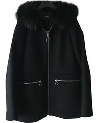 Maje Fall Winter 2018 Black Wool Coat