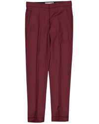 Stella McCartney Pantalons \N en Laine Bordeaux - Rouge