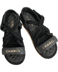 Chanel Dad Sandals Leder Sandalen - Schwarz