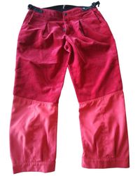 Moncler Pantalons en Velours Rouge
