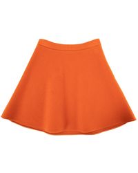 Miu Miu Wolle Halblang Rock - Braun