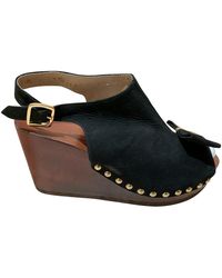 Sandro Spring Summer 2018 Kalbsleder in pony-optik Sandalen - Schwarz