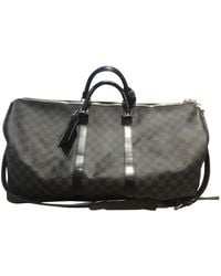 Louis Vuitton Keepall Leinen Reise Tasche - Mehrfarbig