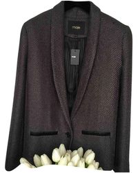 Maje Grey Silk Jacket - Multicolour