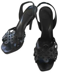 Diane von Furstenberg Leder Sandalen - Schwarz