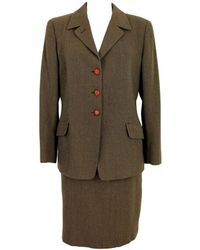 Burberry Wool Skirt Suit - Brown