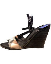 Burberry Cloth Sandals - Black