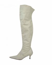 Max Mara White Leather Boots