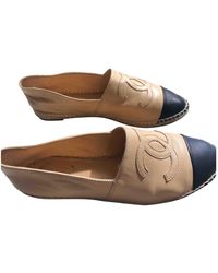 Chanel Leder Espadrilles - Natur