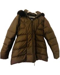 Moncler Mantel Long en Polyester Marron - Multicolore