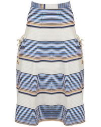 Tanya Taylor \n Ecru Cotton Skirt - Blue