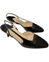 Chanel Slingback Leder Pumps - Schwarz