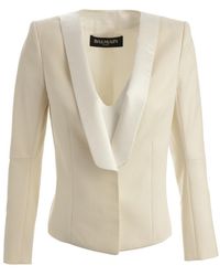 Balmain Chaqueta en lana beige \N - Negro