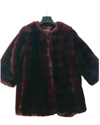 Max Mara Faux Fur Peacoat - Purple