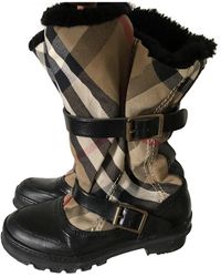 Burberry Cloth Snow Boots - Natural