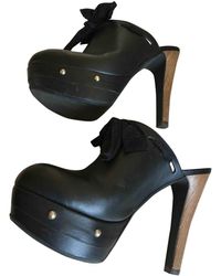 Marni Leder Pantoffeln - Schwarz