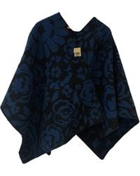 Burberry Wool Poncho - Blue