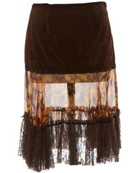 Dolce & Gabbana Falda en cuero marrón \N