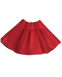 Valentino \n Red Cotton Skirt
