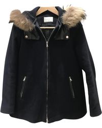 Sandro Wolle Mäntel - Schwarz