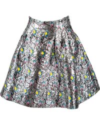 Dior \n Silver Polyester Skirt - Metallic