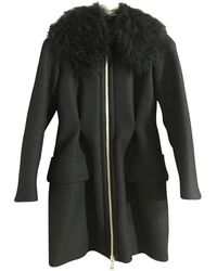 Moncler Mantel en Laine Noir