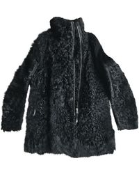 Sandro Mongolisches lamm Mäntel - Schwarz
