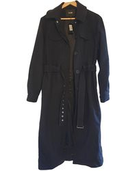 Maje Fall Winter 2019 Blue Cotton Coats