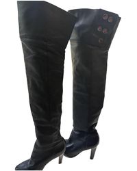 Diane von Furstenberg Leder Stiefel - Schwarz