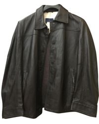 moncler leather jacket mens