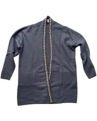 Sandro Wolle Lange weste - Blau