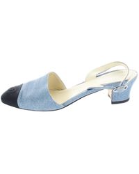 Chanel Leinen Pumps - Blau