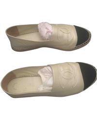 Chanel Leder Espadrilles - Natur