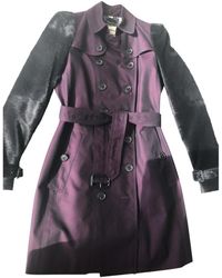 Burberry Leather Trench Coat - Purple