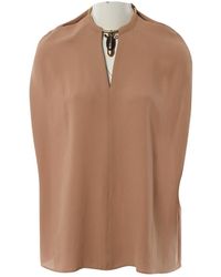 Valentino \n Beige Silk Top - Natural
