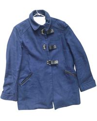 Sandro Navy Cotton Coats - Blue