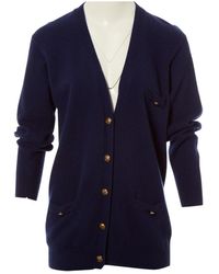 Chanel Maglione. Gilet in lana blu