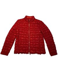 Moncler Mantel Classic en Synthétique Rouge