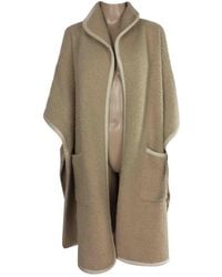 Burberry Wool Poncho - Natural
