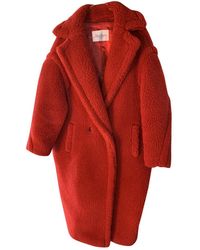 Max Mara Mantel Teddy Bear Icon en Laine Rouge
