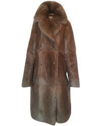 Sandro Brown Rabbit Coat