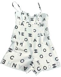 Chanel Salopette in seta ecru - Multicolore