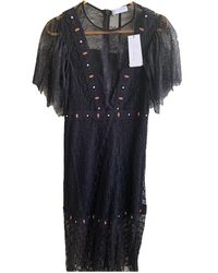 Sandro Spring Summer 2019 Spitze Midi kleid - Schwarz