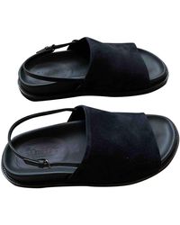 Max Mara Leather Mules - Black